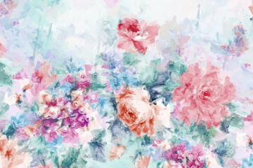  Beautiful oil painting flower illustration