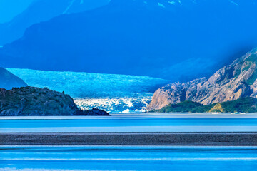 Sticker - Grey Lake Glacier Southern Patagonian Ice Field, Torres del Paine National Park, Patagonia, Chile.