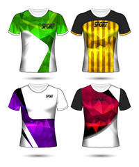 Wall Mural -  t-shirt templates abstract geometric collection of different colors polygonal mosaic