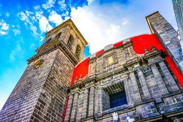 Sticker - Facade Rosary Chapel, Puebla, Mexico. Built in 1600's