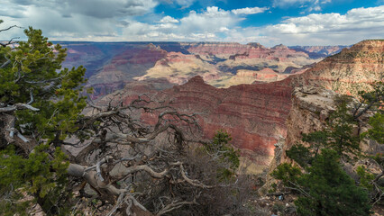 Sticker - USA, Arizona. View from Navajo Point on the south rim of Grand Canyon National Park.