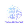 © bsd studio - Federal contracting program concept icon. Startup launch support. Small business and government partnership abstract idea thin line illustration. Vector isolated outline color drawing