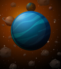 Wall Mural - neptune planet on space background