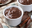 Creamy chocolate pudding in a cup