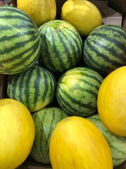 Sticker - melons in a market