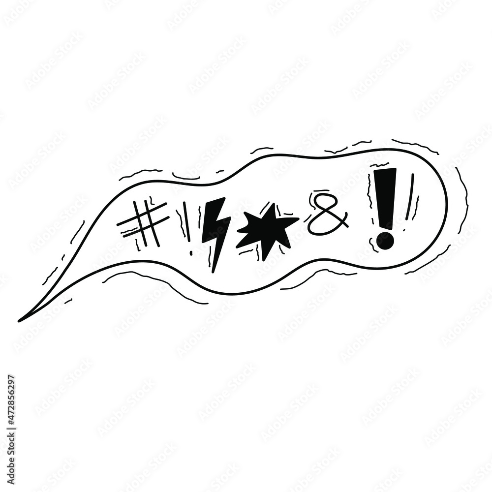 Speech bubble with Swear word . Comic Curse, rude, swear word for angry ...