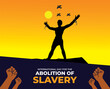 International Day for the Abolition of Slavery. December 2. Hand with Chain and background. Template for banner, card, poster.