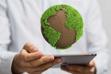 ecology and green environment concept - 3d rendering