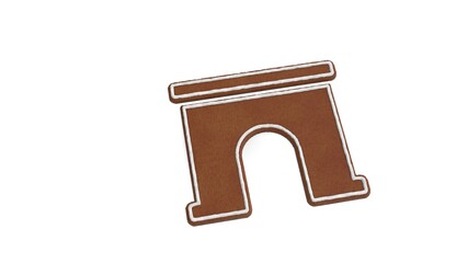 Wall Mural - 3d rendering of gingerbread symbol of archway isolated on white background