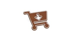 3d Rendering Of Gingerbread Symbol Of Cart Arrow Down Isolated On White Background