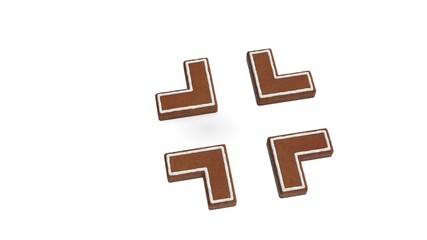 Canvas Print - 3d rendering of gingerbread symbol of exit isolated on white background