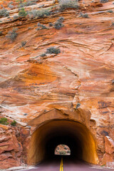 Poster - USA, Utah, Morning sunlight lights up the sandstone cliffs of Zion National Park.