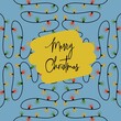 Merry Christmas Illustration with Colorful Christmas Lights