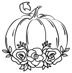 Poster - vector rose pumpkin