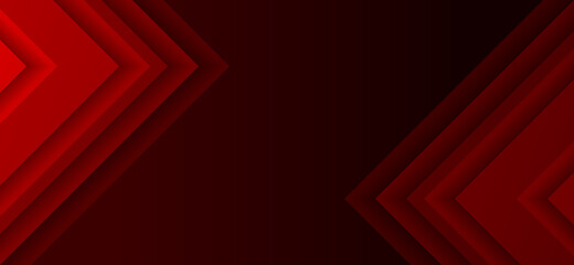 Wall Mural - High-tech abstract background banner. Red gradient arrowhead pattern. Designs for card, cover, poster, flyer, backdrop, wall. Vector illustration.