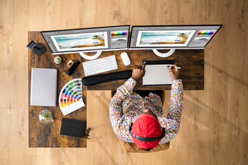 Wall Mural - African Graphic Web Designer
