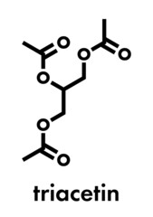 Wall Mural - Triacetin (glycerin triacetate) molecule. Skeletal formula.