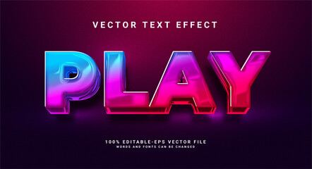 Play elegant 3D text effect. Editable text style effect with colorful theme.