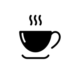 Hot tea cup icon. Solid style.