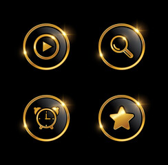 Golden Web Development Icon Set