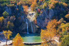 High Angle View Of The Beautiful Landscape Of Turner Falls