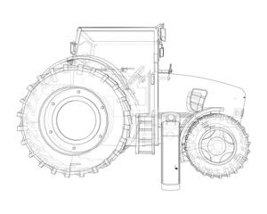 Poster - Electric Farm Tractor Charging Station Sketch