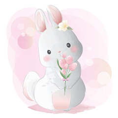 Wall Mural - Cute Little Bunny Standing