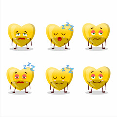 Sticker - Cartoon character of yellow love gummy candy with sleepy expression