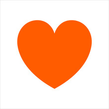 Orange Heart Illustration Isolated Vector