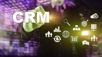 Wall Mural - Business Customer CRM Management Analysis Service Concept. Relationship Management