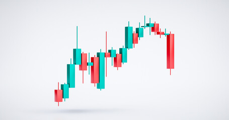 Wall Mural - growth stock diagram financial graph or business investment market trade exchange analysis chart and