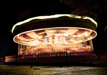 Merry-Go-Round Carousel At Night