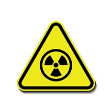 Radiation Warning Trendy Yellow Black Sign Triangular Vector Icon Isolated On White Background.
