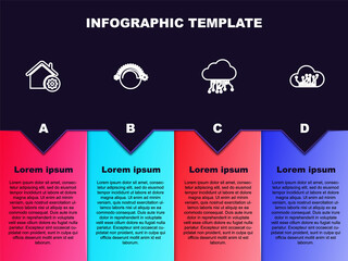 Sticker - Set line Smart home settings, Thermostat, Internet of things and . Business infographic template. Vector