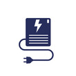 UPS, uninterruptible power supply icon on white