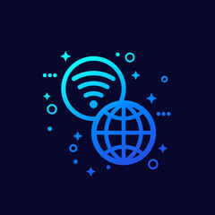 Wall Mural - Wi-fi network icon for web