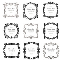 Wall Mural - set of vintage decorations flourishes elements.