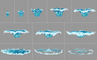 © the8monkey - Water splash animation. Dripping water special effect. Fx sprite sheet. Clear water drops burst for flash animation in games and video. Cartoon frames
