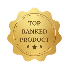 Wall Mural - gold seal for top ranked product, medal for best quality, award for first place winners