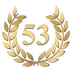 Wall Mural - 3D gold laurel wreath 53 vector isolated on a white background