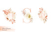 © KeepMakingArt - Watercolor floral frame and letter of brown flowers and watercolor background