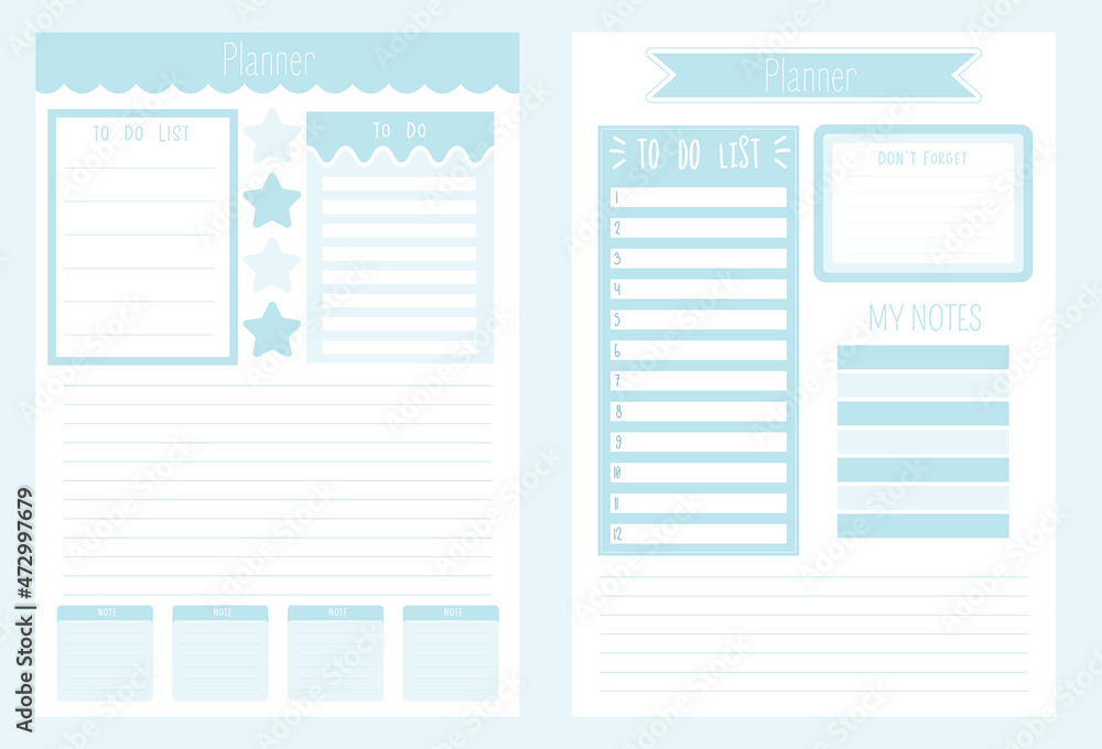 Cute paper note and printable. To do list template. Business organizer ...