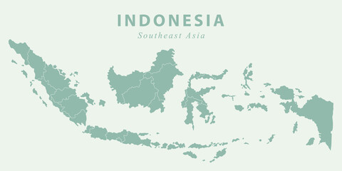 country map indonesia southeast asia flat wide background vector illustration