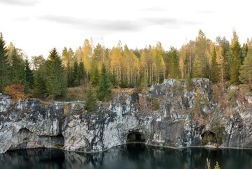 Sticker - Autumn trip to Karelia, nature.