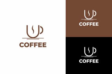 Wall Mural - Coffee Shop vector logo is a modern and attractive template design suitable for your business, coffee shop, or coffee company.