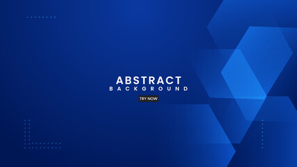 Blue technology concept background with hexagonal elements for website