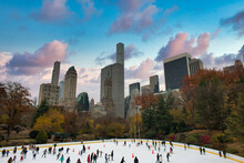 Ice Skating In Central Park During Winter Time
