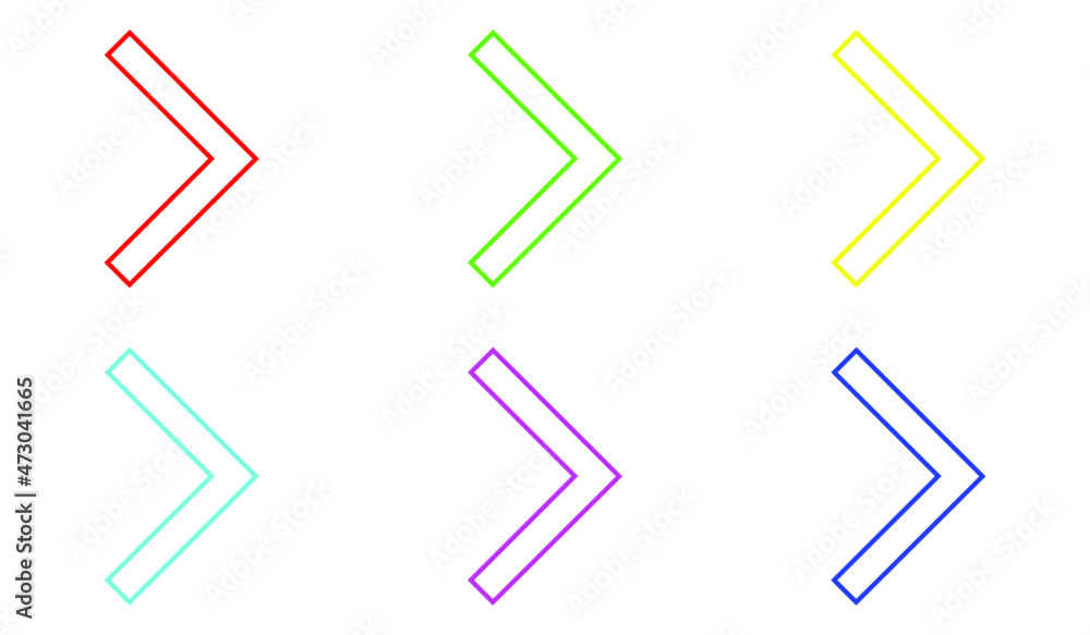 Right arrow vector icon. Arrow next icon sign symbol vector. Set ...