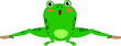 vector illustration of a gymnast frog on a twine. frog ballerina