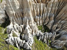 New Zealand, Clay Cliffs Are Amazing Land Formations Made Up Of Layers Of Gravel And Silt, Originally Formed By The Flow From Ancient Glaciers Over A Million Years Ago.